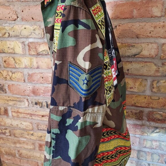 Poet Roni Girl Camo Camouflage Jacket Coat w/Aretha Franklin - Picture 8 of 9